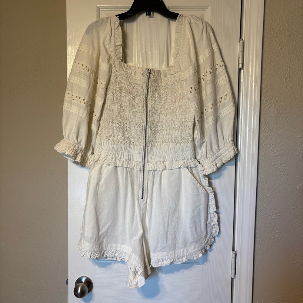 Sea New York White Willa Smocking Romper